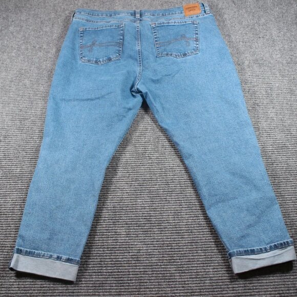 Denizen from Levi’s Jeans Womens 16 W33 L25 Blue Boyfriend Distressed Cuffed - Picture 5 of 12